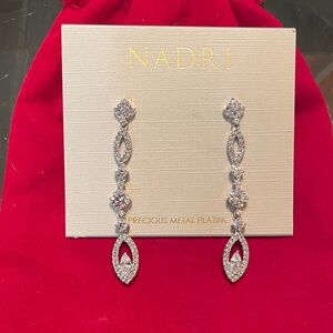 Nadri Crystal Silver Dangle Earrings